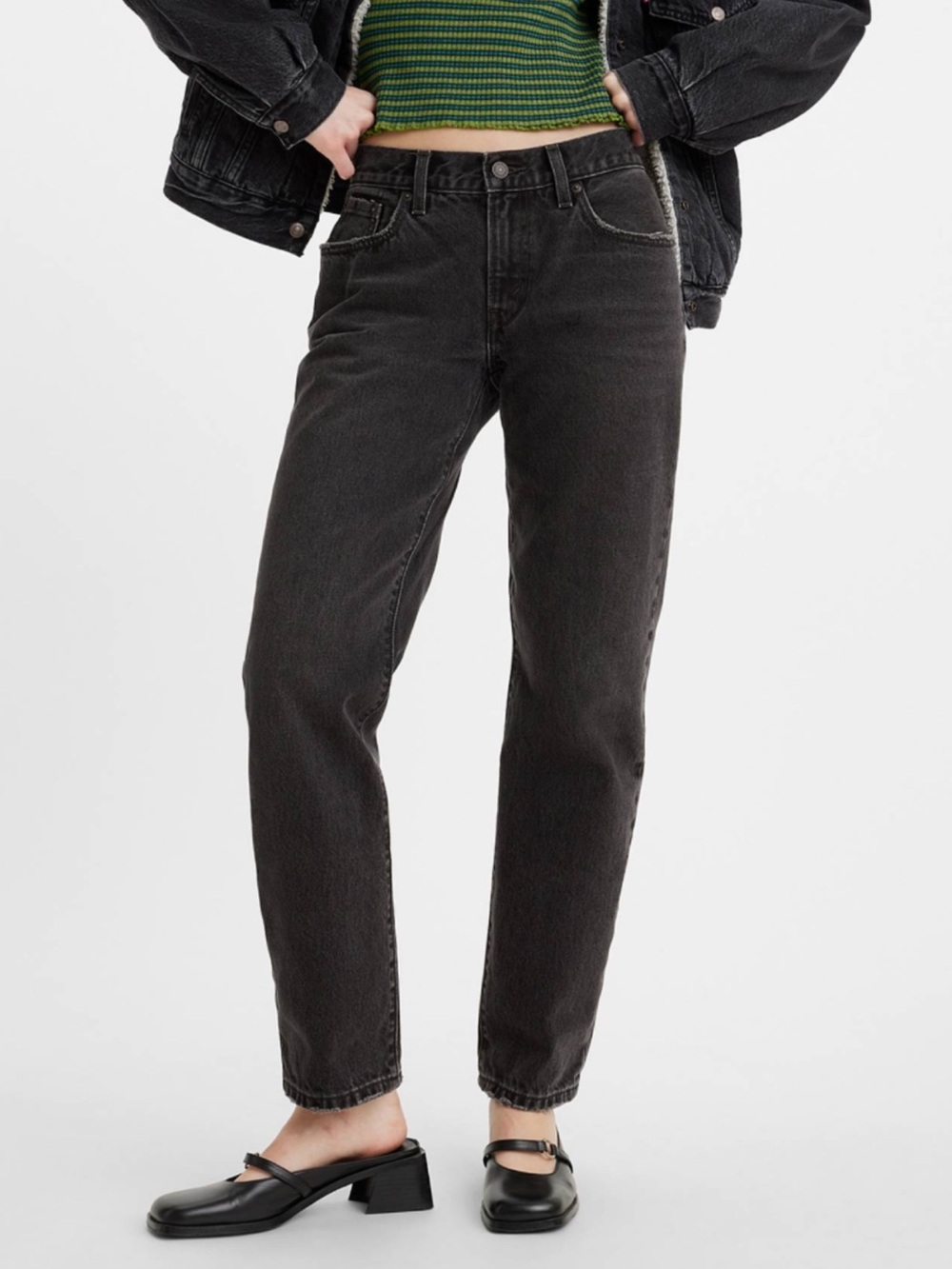 Levi’s Black Middy Straight Jeans